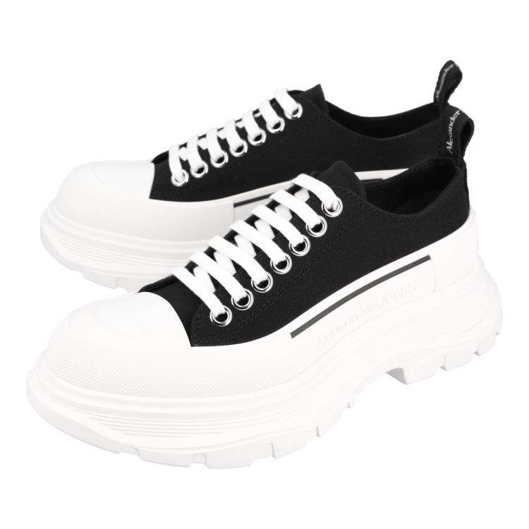 Pre Owned Alexander McQueen Black Tread Slick Low Lace Up Sneakers EU 37