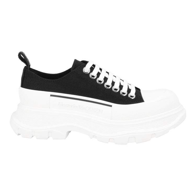 Pre Owned Alexander McQueen Black Tread Slick Low Lace Up Sneakers EU 37
