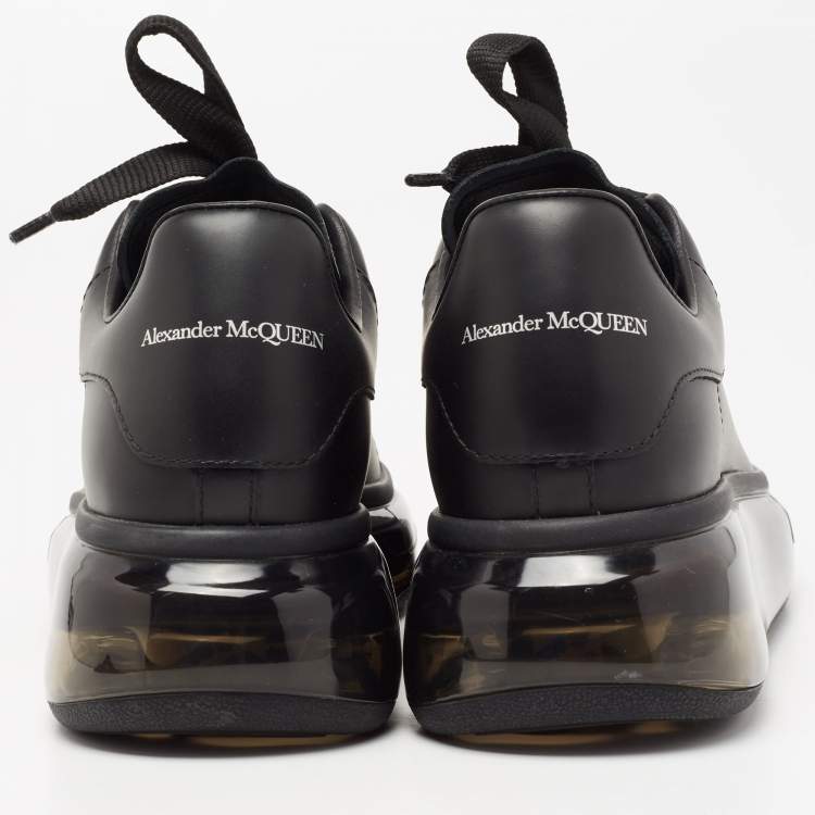 Pre Owned Alexander McQueen Black Leather Oversized Low-Top Sneakers Size 36
