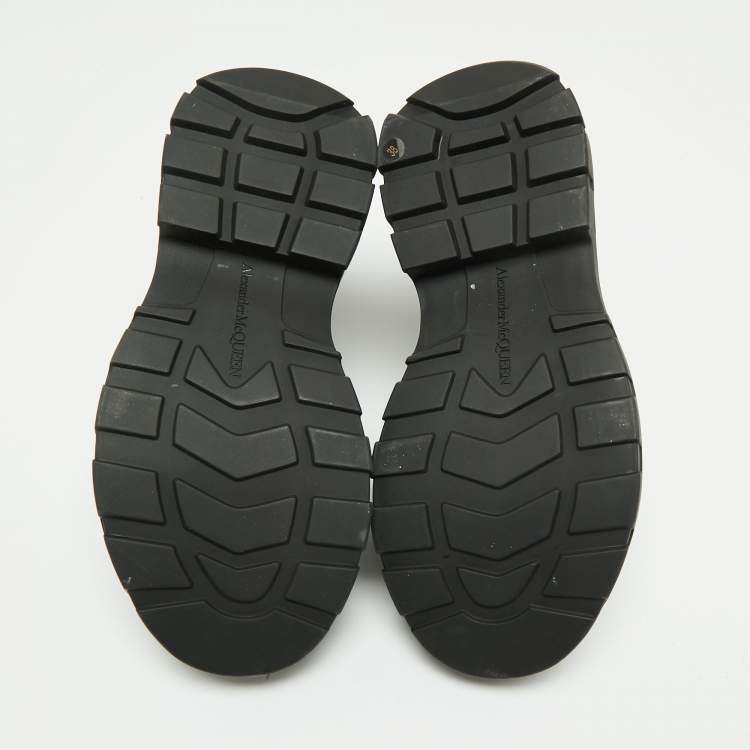 Pre Owned Alexander McQueen Black Canvas Tread Slick High-Top Platform Sneakers Size 38