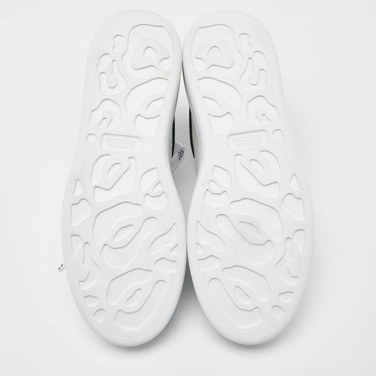 Pre Owned Alexander McQueen White Leather and Suede Oversized Low-Top Sneakers Size 39.5
