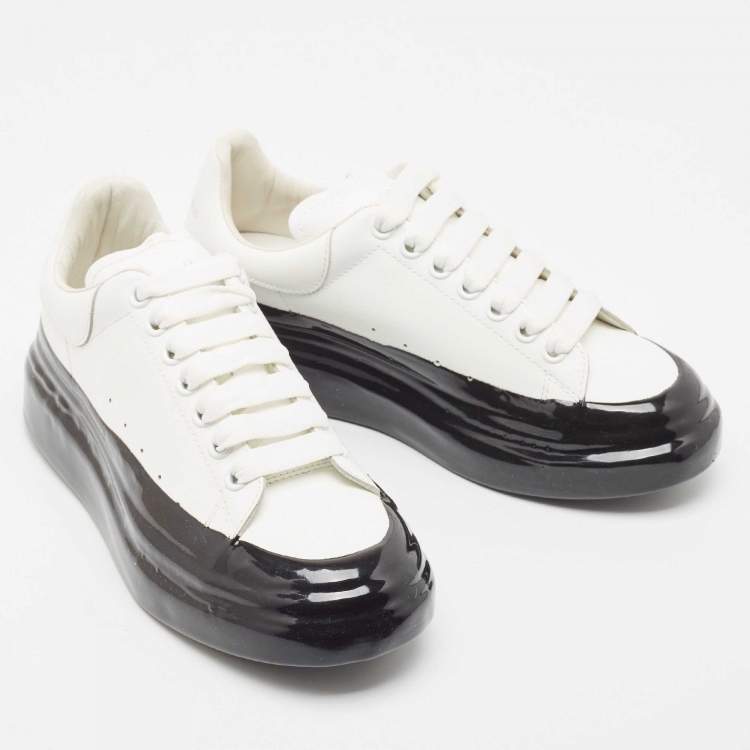 Pre Owned Alexander McQueen White Leather Oversized Low Top Sneakers Size 39