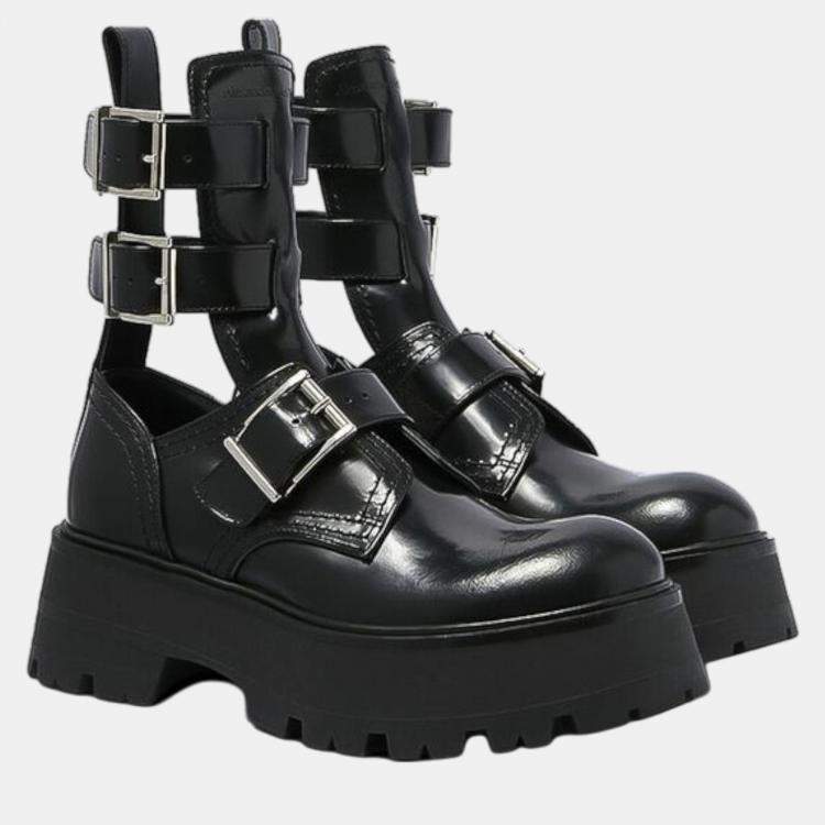 Alexander mcqueen buckle boots hotsell