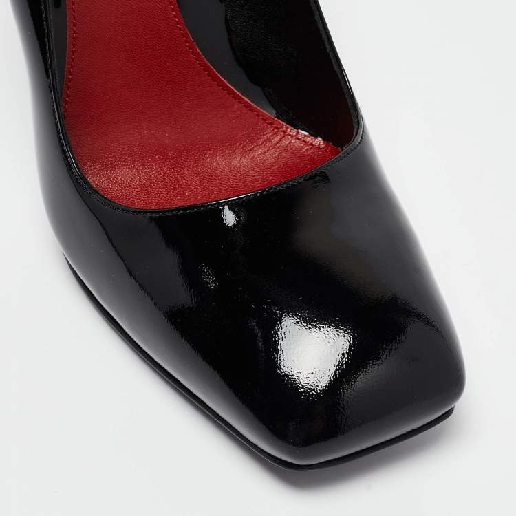 Pre Owned Alexander McQueen Black Patent Leather Square Toe Pumps Size 40