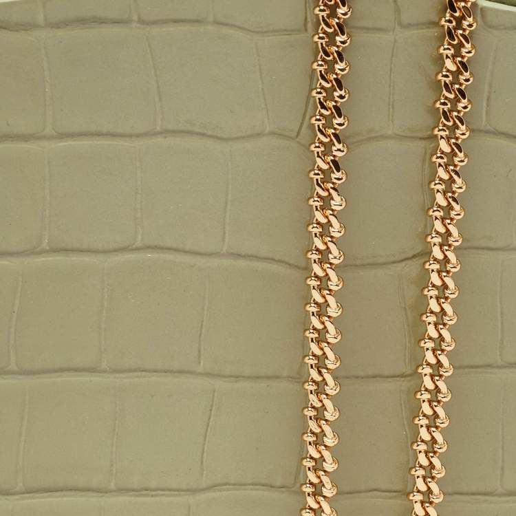 Pre Owned Alexander McQueen Light Green Croc Embossed Leather Skull Phone Case