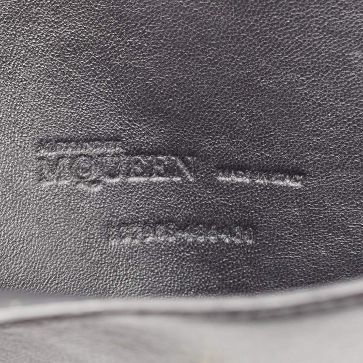 Pre Owned Alexander McQueen Black Leather Skull Embellished iPad Case