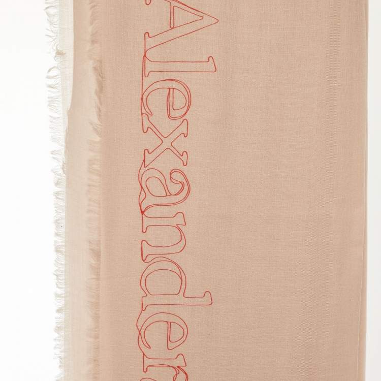 Pre Owned Alexander McQueen Beige Cashmere Scarf