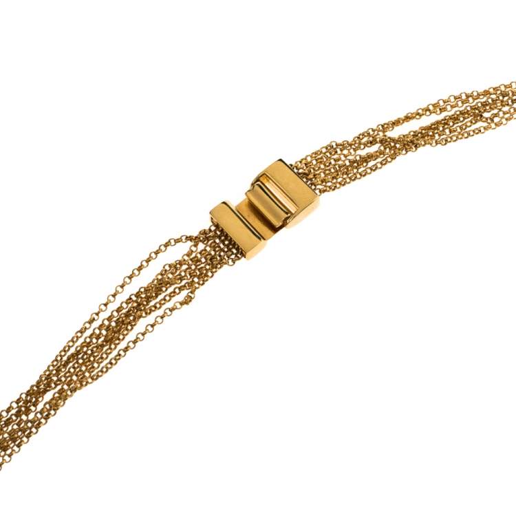Pre Owned Alexander McQueen Faux Pearl & Crystal Station Layered Necklace