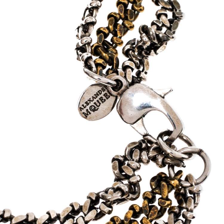 Pre Owned Alexander McQueen Engraved Crystal Sphere Layered Celtic Necklace