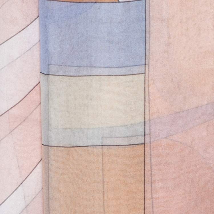 Pre Owned Alexander McQueen Multicolor Pastel Geometric Print Scarf