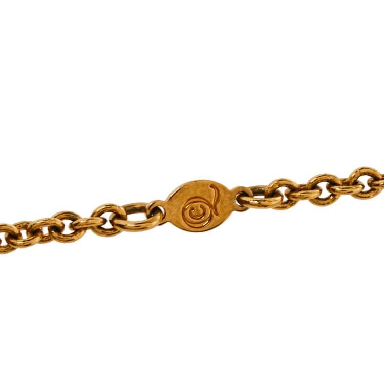 Pre Owned Alexander McQueen Honey Bee Crystal Skull Pendant Necklace