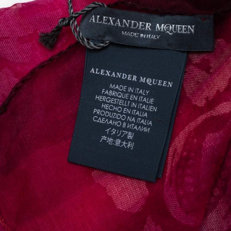 Pre Owned Alexander McQueen Multicolor Gradient Skull Patterned Fiber & Modal Scarf