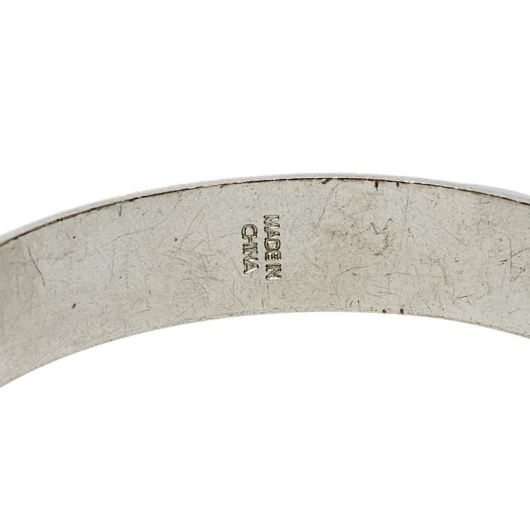 Pre Owned Alexander McQueen Black Enamel Skull Bangle Bracelet