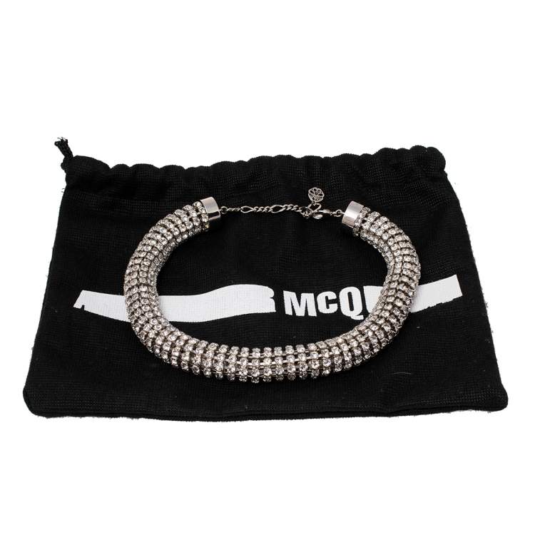 Pre Owned Alexander McQueen Crystal Tubular Choker Necklace
