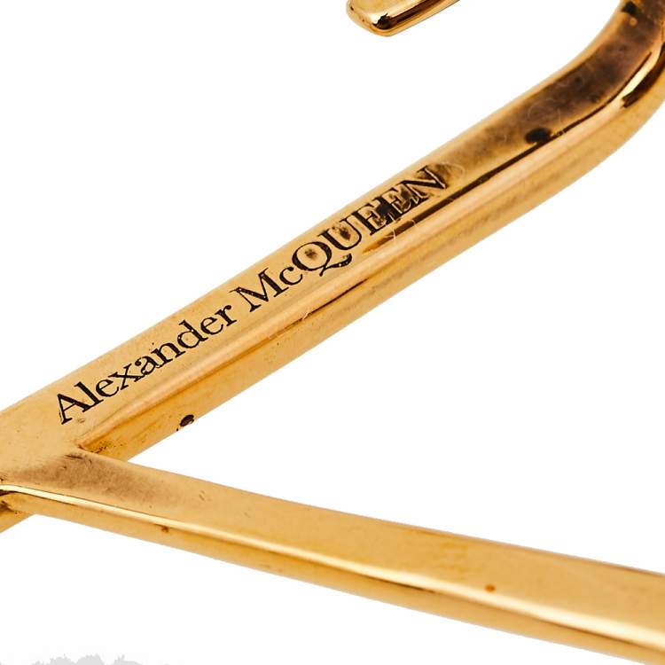 Pre Owned Alexander McQueen Crystal Gold Tone Ear Cuff Earring