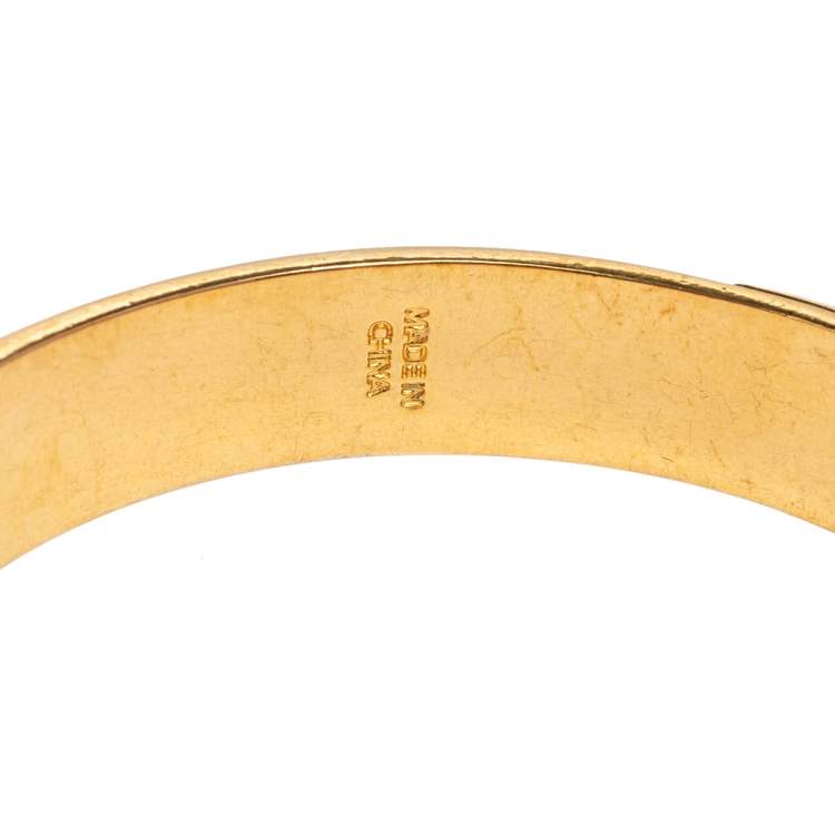 Pre Owned Alexander McQueen Bicolor Enamel Skull Bangle Bracelet