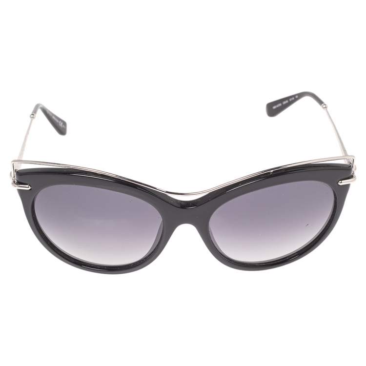 Pre Owned Alexander McQueen Black/ Grey Gradient AMQ 4273/S Cat Eye Sunglasses