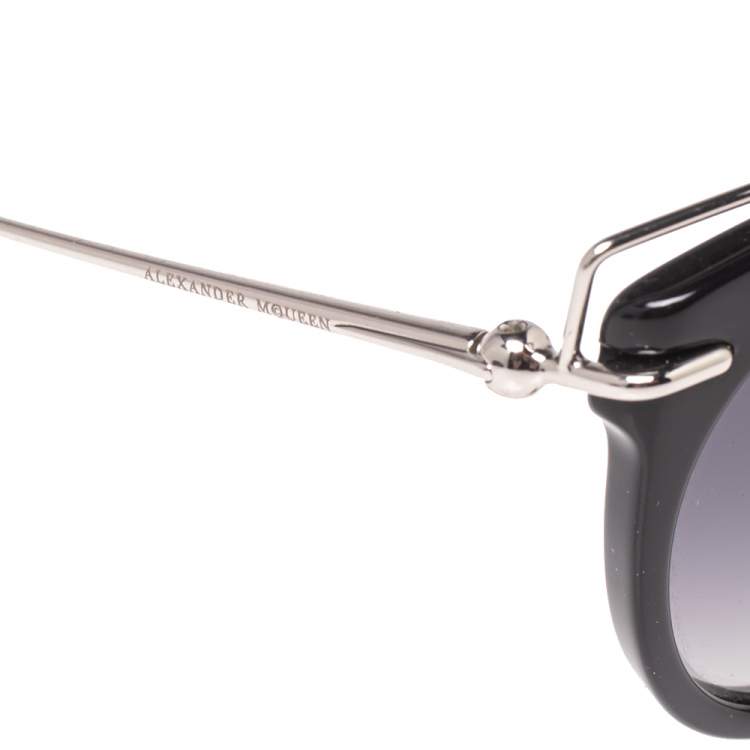 Pre Owned Alexander McQueen Black/ Grey Gradient AMQ 4273/S Cat Eye Sunglasses
