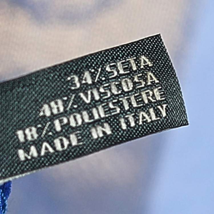 Pre Owned Alexander McQueen Blue Skull Print Silk Blend Scarf