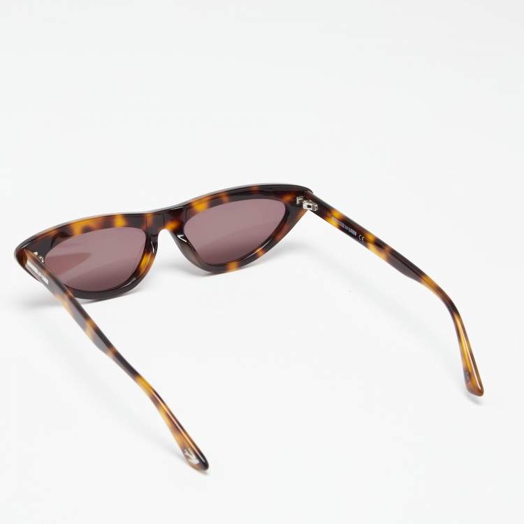 Pre Owned Alexander McQueen Turquoise Brown MQ0235S Cat Eye Sunglasses