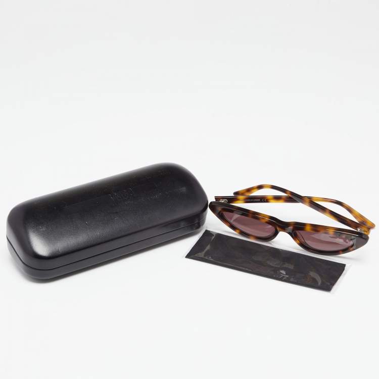 Pre Owned Alexander McQueen Turquoise Brown MQ0235S Cat Eye Sunglasses