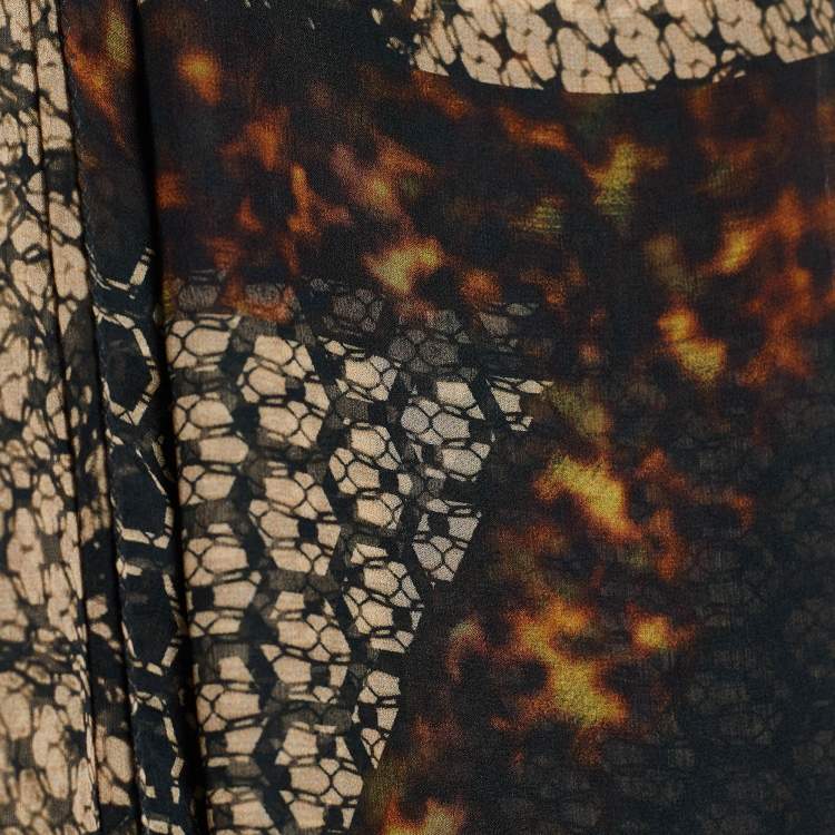 Pre Owned Alexander McQueen Black God Save McQueen Honeycomb Print Silk Scarf