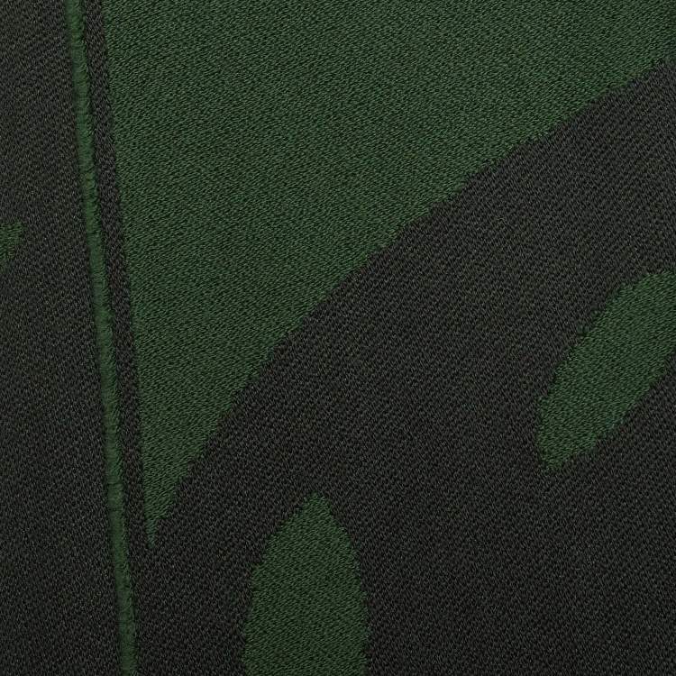 Pre Owned Alexander McQueen Green & Grey Scull Jacquard Wool Stole