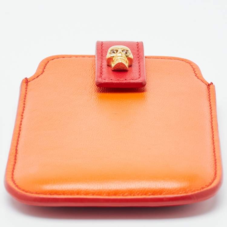 Pre Owned Alexander McQueen Red/Orange Skull Embellished iPhone 5/5s Cover