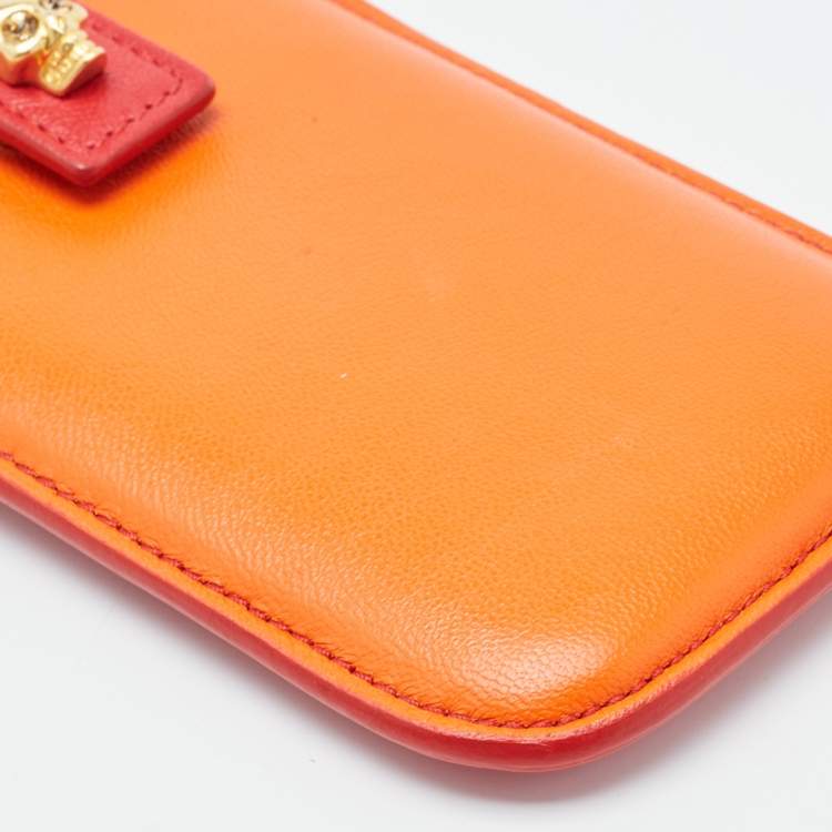 Pre Owned Alexander McQueen Red/Orange Skull Embellished iPhone 5/5s Cover