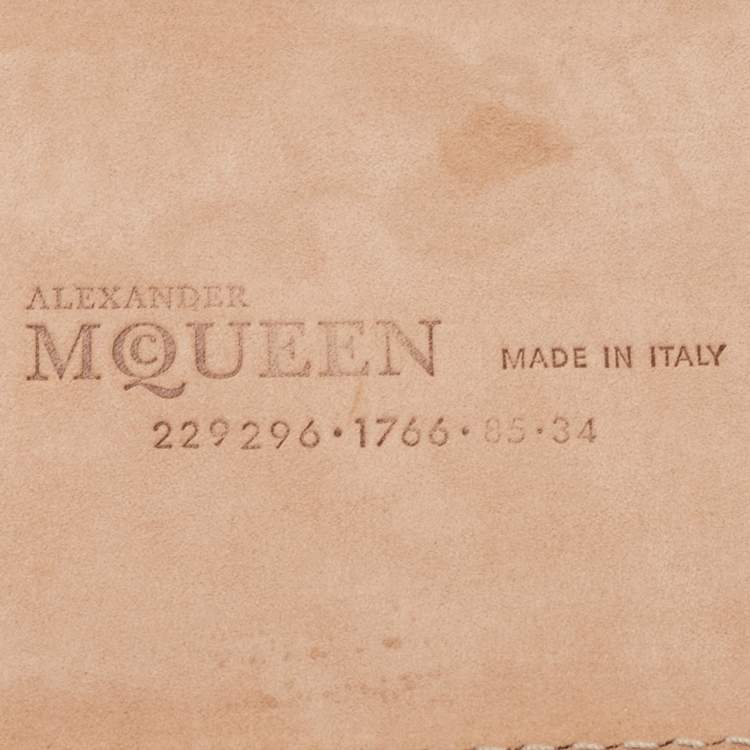 Pre Owned Alexander McQueen Black Patent Leather Wide Waist Belt 85CM