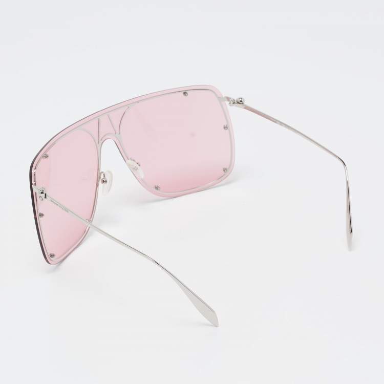 ● Alexander Mcqueen ● サングラス Pink / Grey / 50mm Alexander McQueen - Skull Mask Sunglasses - Pink Silver