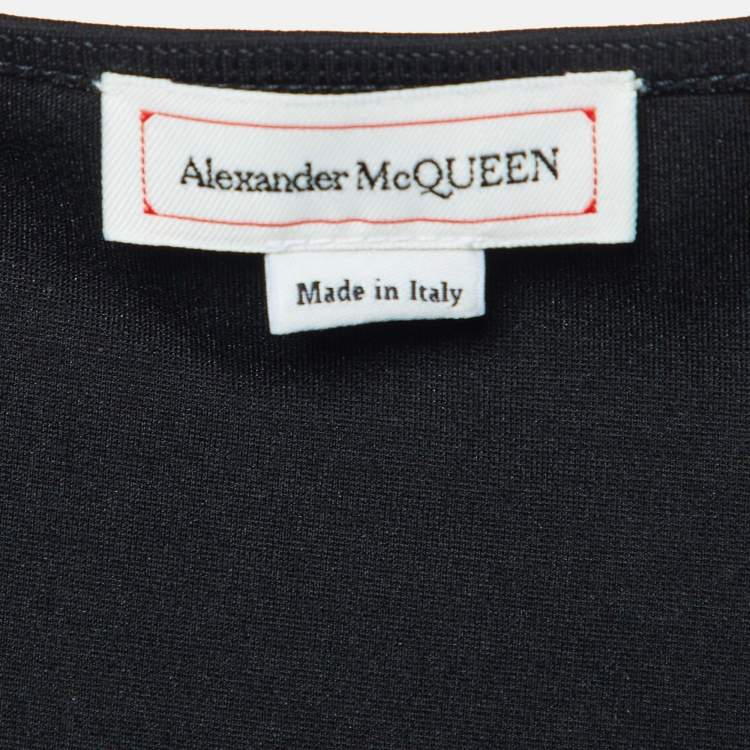 Pre Owned Alexander McQueen Black Jersey Full Sleeves Bodysuit L