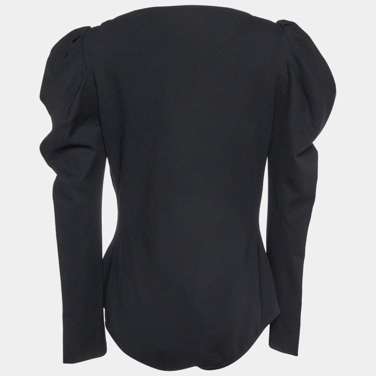 Pre Owned Alexander McQueen Black Jersey Full Sleeves Bodysuit L