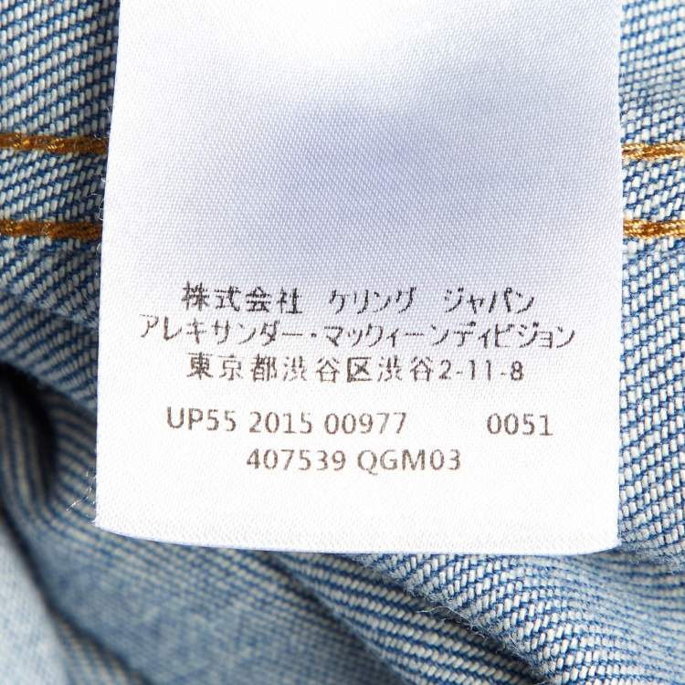 Pre Owned Alexander McQueen Blue Denim Buttoned Front Dress L