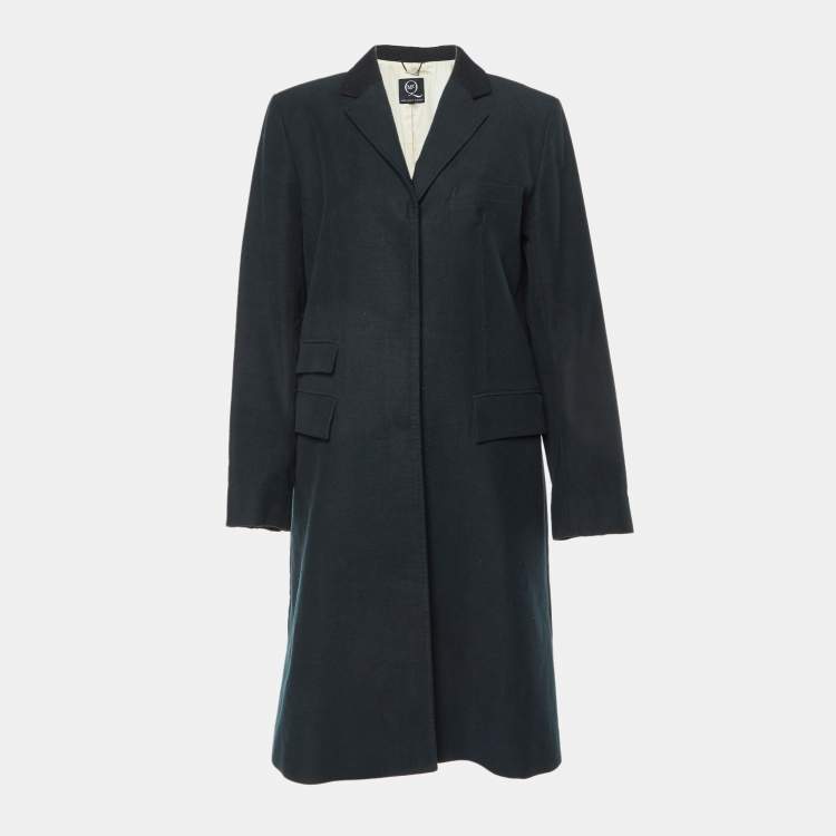 Pre Owned Alexander McQueen Black Wool Single Breasted Coat M