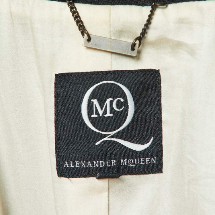 Pre Owned Alexander McQueen Black Wool Single Breasted Coat M