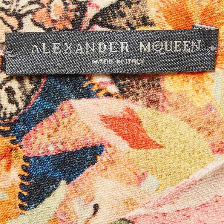 Pre Owned Alexander McQueen Multicolor Floral Print Crepe Tunic Top M