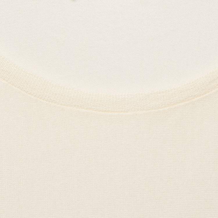 Pre Owned Alexander McQueen Cream Wool Knit Full Sleeves Top M