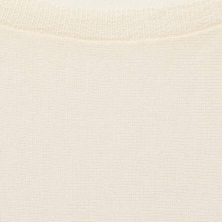 Pre Owned Alexander McQueen Cream Wool Knit Full Sleeves Top M