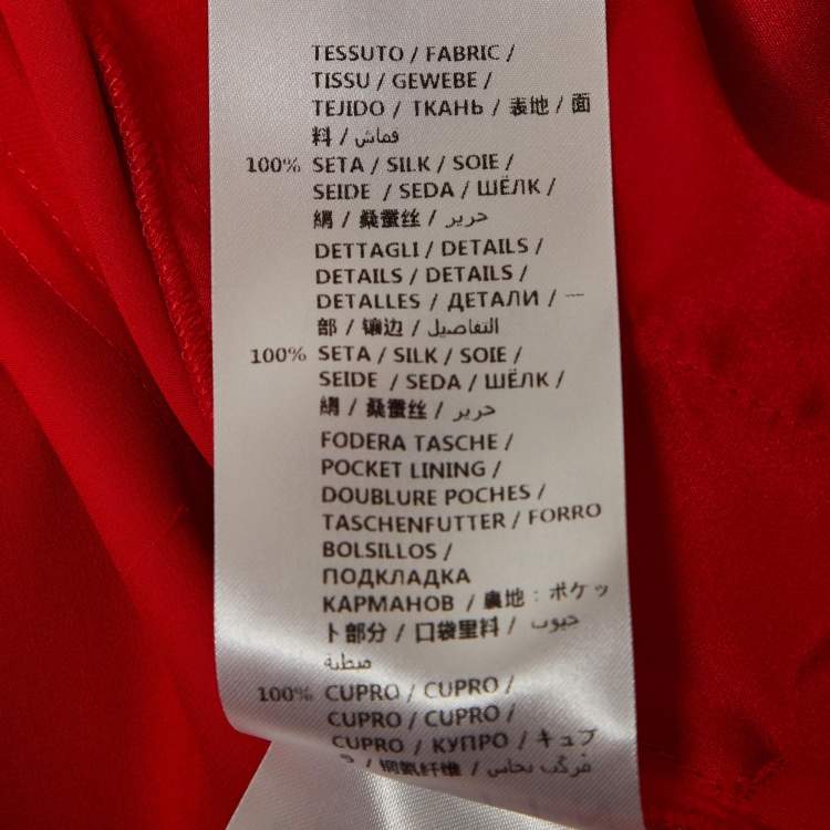 Pre Owned Alexander McQueen Red Satin Silk Wide-Leg Pants L
