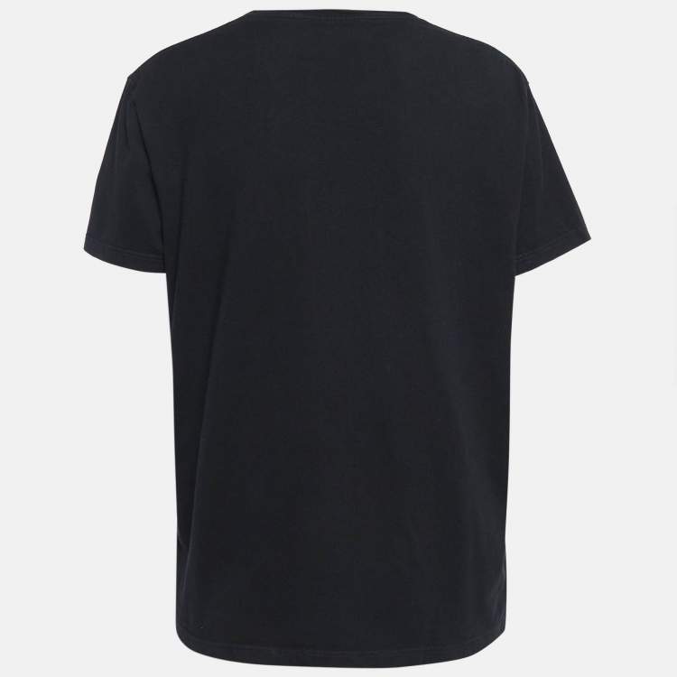 Pre Owned Alexander McQueen Black Logo Print Cotton Knit T-Shirt XL