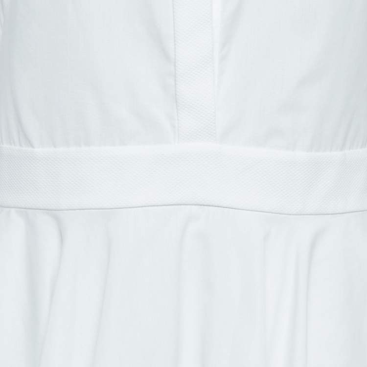 Pre Owned Alexander McQueen White Poplin Ruffled High-Low Mini Dress M