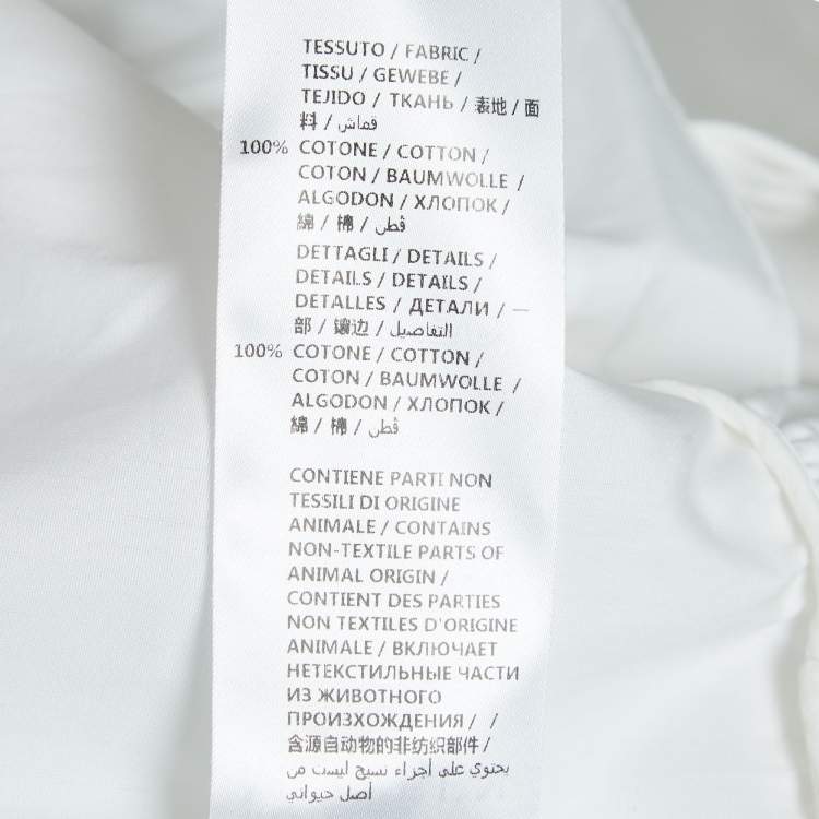 Pre Owned Alexander McQueen White Poplin Ruffled High-Low Mini Dress M