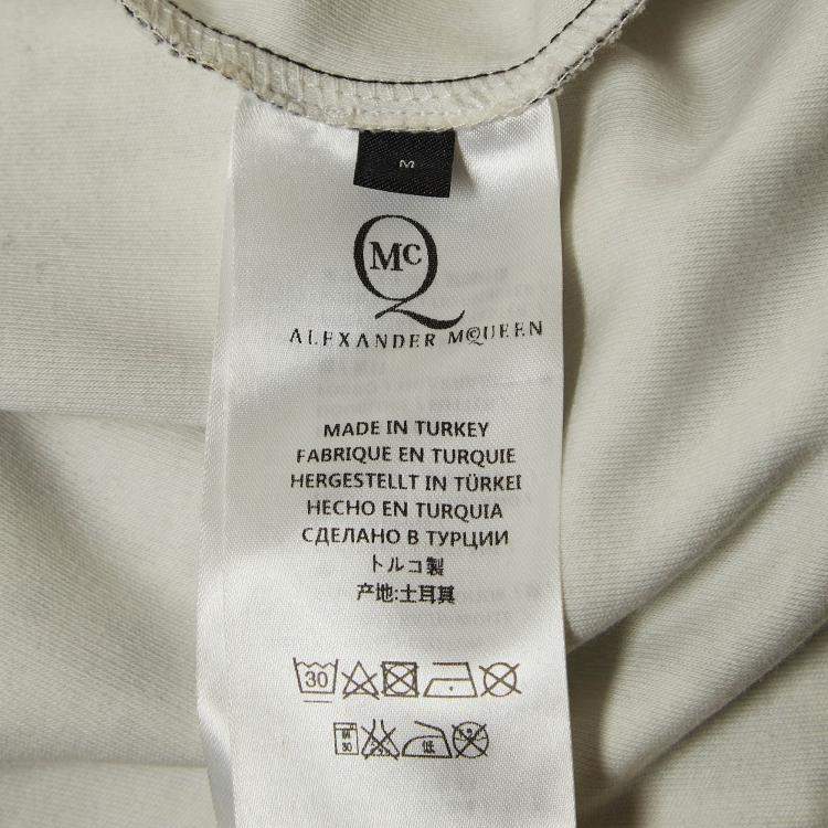 Pre Owned McQ by Alexander McQueen Black Jersey Printed Pencil Midi Skirt M