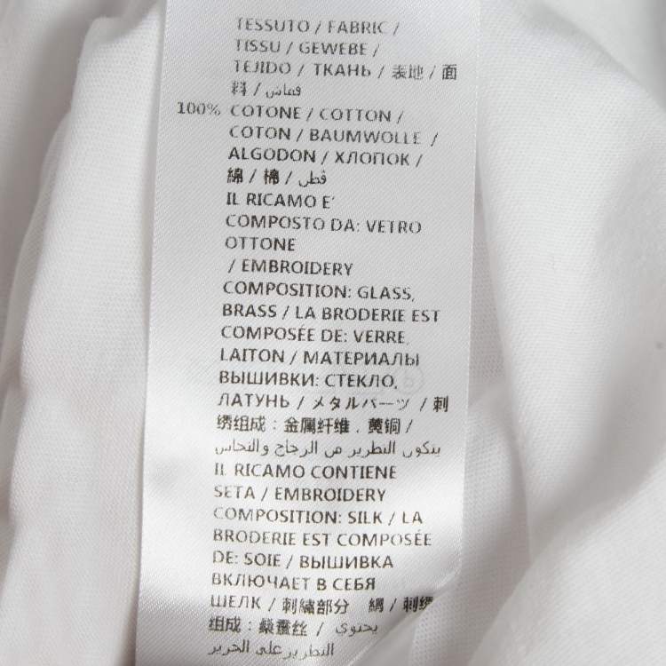 مملوكة مسبقًا Alexander McQueen White Embellished Cotton T-Shirt M