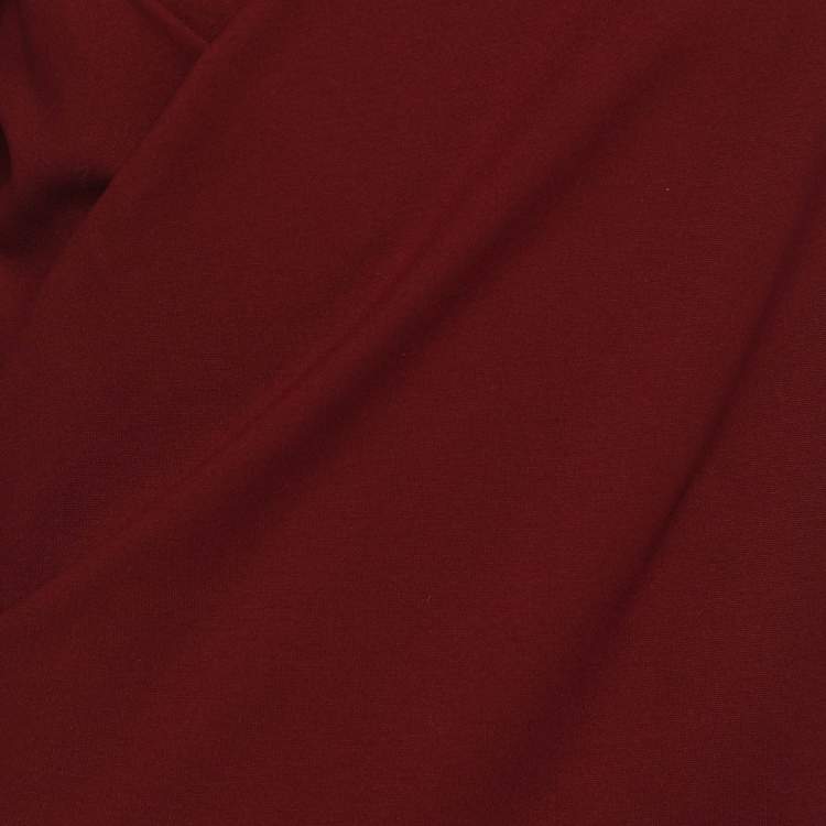 Pre Owned Alexander McQueen Burgundy Fabric Midi Dress S