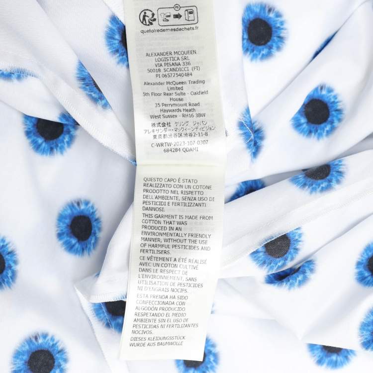 Pre Owned Alexander McQueen White Polka Dot Midi Skirt S