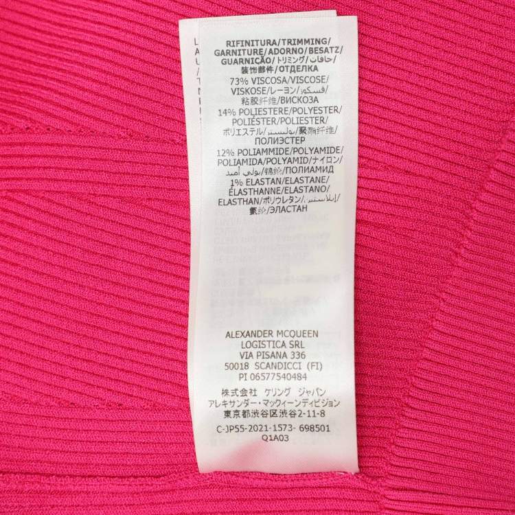 Pre Owned Alexander McQueen Pink Stretch Fabric Crop Top Cardigan S