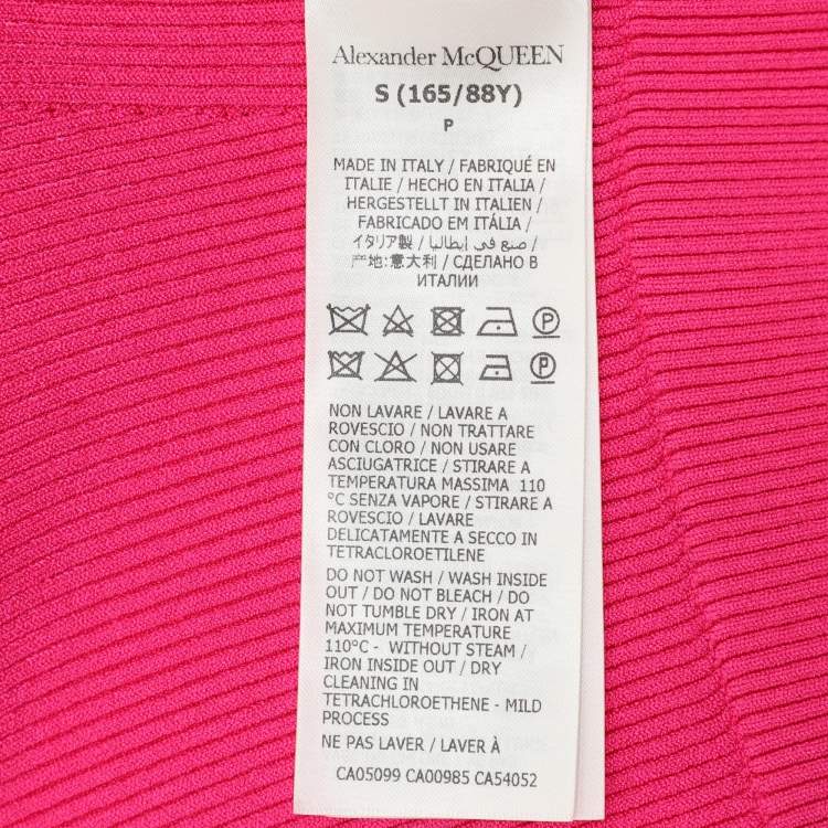 Pre Owned Alexander McQueen Pink Stretch Fabric Crop Top Cardigan S