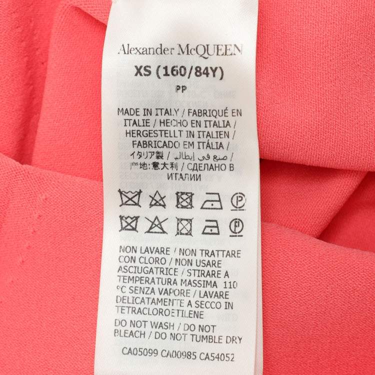 Pre Owned Alexander McQueen Coral Stretch Fabric  Off The Shoulder Top XS